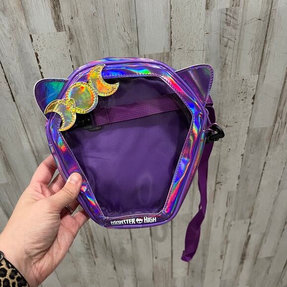 monster high Handbags - New Monster High Purple Iridescent Clear Mini Crossbody Bag Cosplay Caldeen Wolf